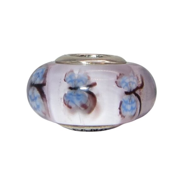 Pandora Blue Butterflies Kisses Murano Glass & SS .925 Charm 797893 - Picture 4 of 4